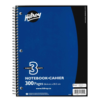 NOTEBOOK HILROY 300-PAGE THREE SUBJECT
