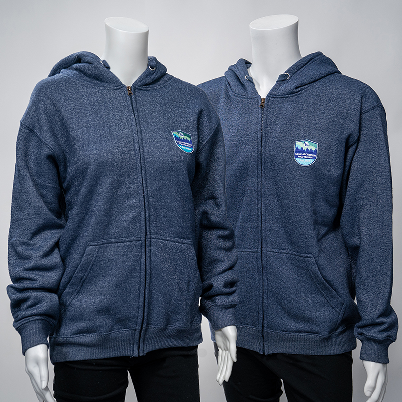 FULL ZIP SASK POLYTECH HOODIE WITH EAGLE PATCH EST DATE (SKU 2037871450)