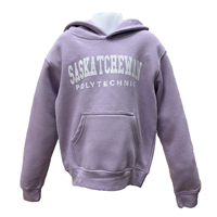 YOUTH HOODIE WITH DISTRESSED SASKPOLY LOGO