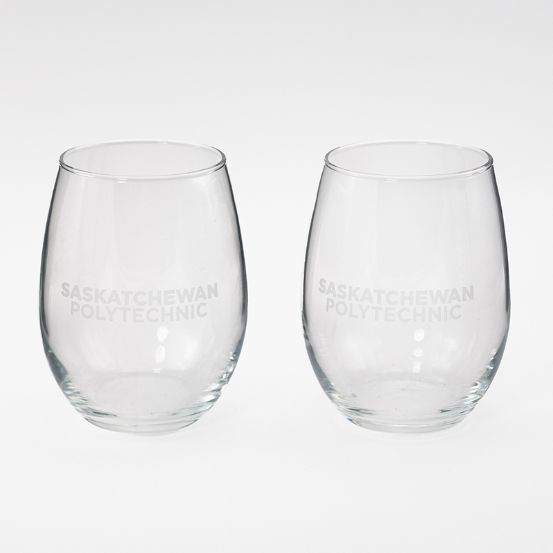 A025 Sask Polytech Stemless Wine Glass (SKU 2037949080)