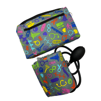 BLOOD PRESSURE CUFF WITH CARRYING CASE MEDICAL ICONS  PREMIUM ANEROID