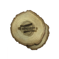 G010 Wooden Natural Coaster Saskpoly
